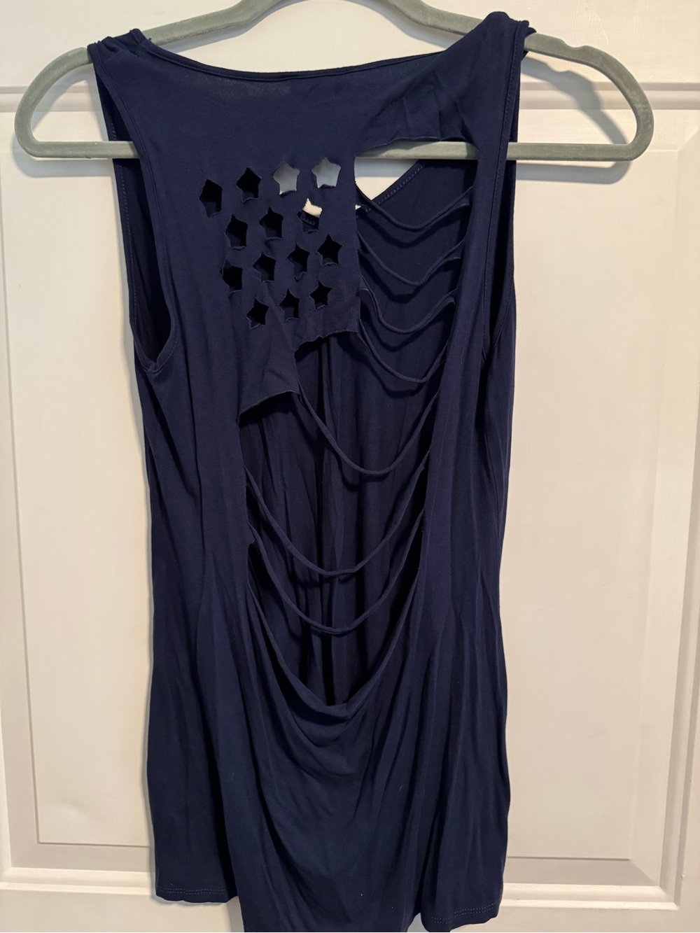 VENUS Navy Cutout Ladderback Tank Top